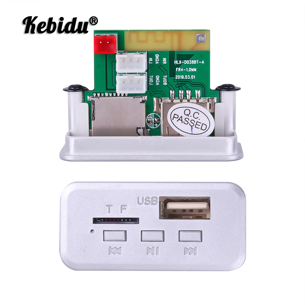 

Kebidu 12V Mini Wireless Bluetooth 5.0 MP3 Decoder Board Audio Module MP3 WMA Support USB FM TF Radio AUX input For Car Radio