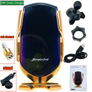 R1 10W Automatic Clamping Wireless Car Charger Air Vent Phone Holder 360 Rotation Charger Stand For iPhone Samsung Xiaomi Huawei
R1 10W Automatic Clamping Wireless Car Charger Air Vent Phone Holder 360 Rotation Charger Stand For iPhone Samsung Xiaomi Huawei