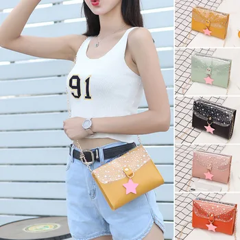 2019 Newly Women Shoulder Crossbody Bag Chain Star Pendant Sequin Fashion for Mobile Phone Keys J9 
2019 Newly Women Shoulder Crossbody Bag Chain Star Pendant Sequin Fashion for Mobile Phone Keys J9