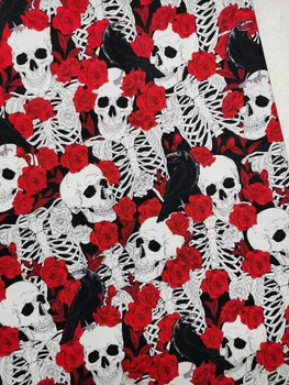 Mysterious Skull Skeleton Darkly Rose Crow Sexy Punk Cotton Fabric Punk Style Patchwork Textile Tissue Home Clothing Halloween
Mysterious Skull Skeleton Darkly Rose Crow Sexy Punk Cotton Fabric Punk Style Patchwork Textile Tissue Home Clothing Halloween