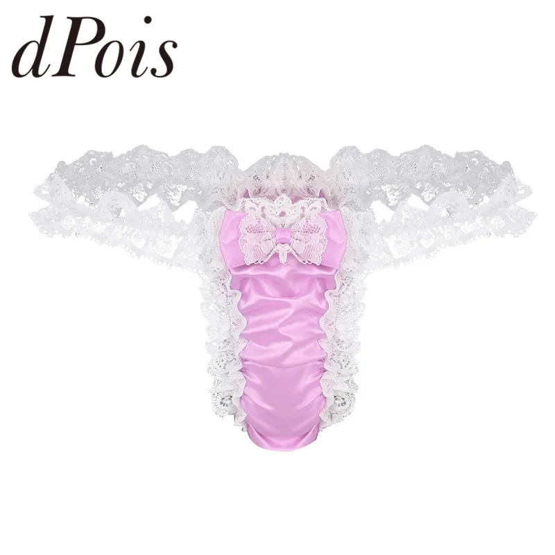 Gay Mens Sissy Lingerie Soft Shiny Satin Ruffled Floral Lace Frilly Sissy G-string Thong Underwear Homme Briefs Men Sexy Panties
Gay Mens Sissy Lingerie Soft Shiny Satin Ruffled Floral Lace Frilly Sissy G-string Thong Underwear Homme Briefs Men Sexy Panties