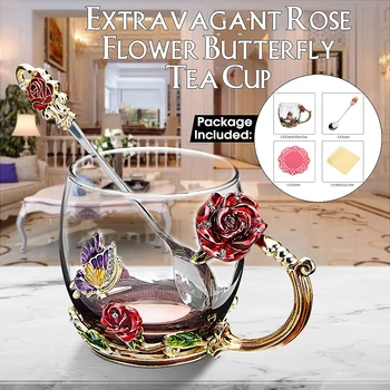 1Set Enamel Coffee Cup Rose Mug Flower Tea Drinking Glass Cups With Handle For Hot And Cold Drinks With Cap Pad Wipe Cloth
1Set Enamel Coffee Cup Rose Mug Flower Tea Drinking Glass Cups With Handle For Hot And Cold Drinks With Cap Pad Wipe Cloth