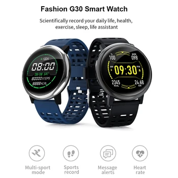 

G30 smart watch men and women 24H heart rate blood pressure monitoring fitness tracker pedometer weather Forcas message reminder