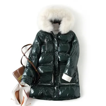 Women's Thickened Parkas Winter 2019 Fashion female Long Coat Warm Brightness Outwear With Fur Collar Hooded Cotton Coats Parka
Women's Thickened Parkas Winter 2019 Fashion female Long Coat Warm Brightness Outwear With Fur Collar Hooded Cotton Coats Parka