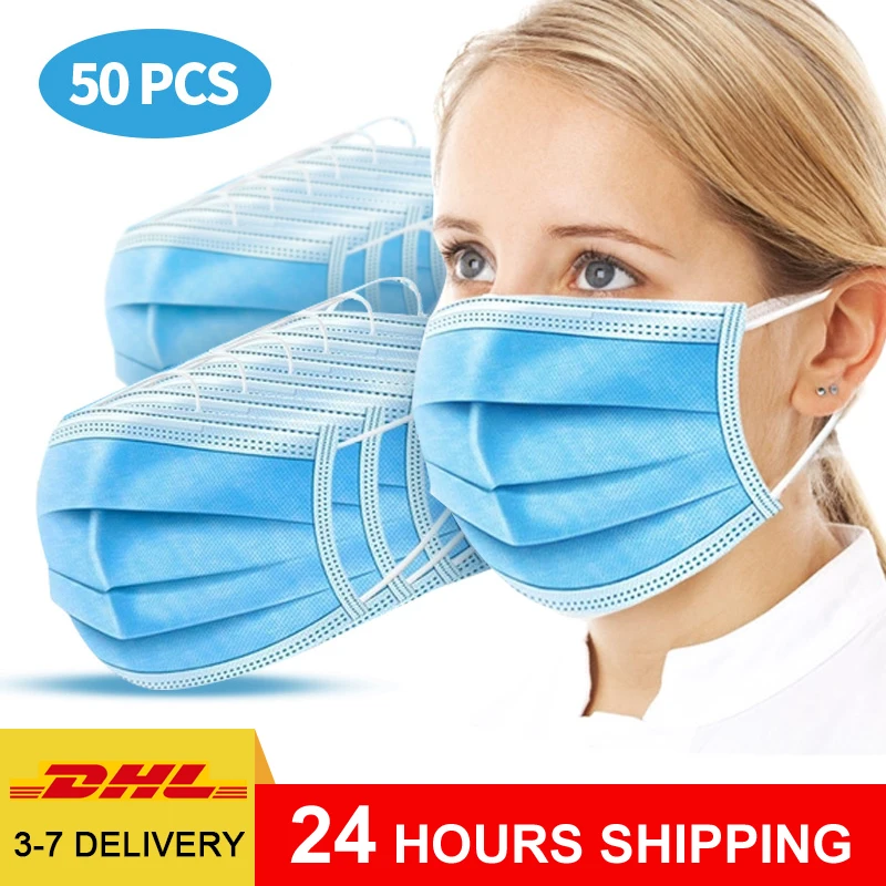 50pcs Mask Disposable Dustproof Face Mouth Masks Anti Virus PM2.5 Earloop Face Mask 3-Layers KN95 Level Non-woven Anti Sars Mask
50pcs Mask Disposable Dustproof Face Mouth Masks Anti Virus PM2.5 Earloop Face Mask 3-Layers KN95 Level Non-woven Anti Sars Mask