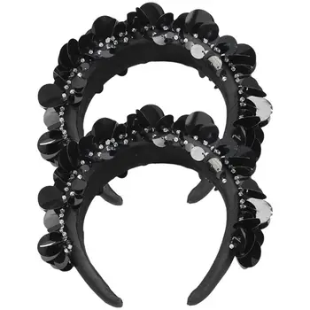 Ladies Sponge Padded Headband Black Round Discs Flake Sequins Hair Hoop Faux Crystal Beading Jewelry Prom Party Bandana
Ladies Sponge Padded Headband Black Round Discs Flake Sequins Hair Hoop Faux Crystal Beading Jewelry Prom Party Bandana