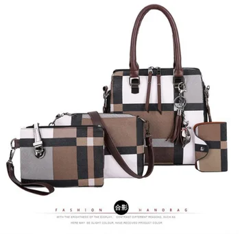 VIP Handbags 2020 4 PCS/Set Women Plaid Pattern Handbag Female Shoulder Bag Travel Shopping Ladies Crossbody Bag
VIP Handbags 2020 4 PCS/Set Women Plaid Pattern Handbag Female Shoulder Bag Travel Shopping Ladies Crossbody Bag