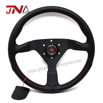 Black Flat Leather Universal Fit Sports Racing Steering Wheel 
Black Flat Leather Universal Fit Sports Racing Steering Wheel