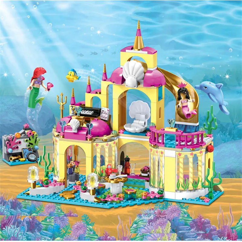 

Legoinglys Friends 41063 Girl Princess Mermaid Ariel Undersea Palace Building Bricks Blocks Sets Toy Girl Friends Blocks Toys