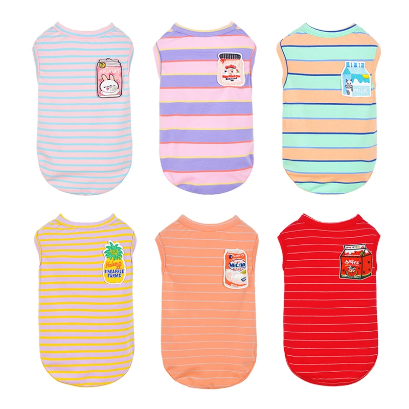 Pure Cotton Dog Vest T Shirt Stripe Spring Summer Comfortable Pet Clothes For Small Dogs High Quality Round Collar Cat Clothing
Pure Cotton Dog Vest T Shirt Stripe Spring Summer Comfortable Pet Clothes For Small Dogs High Quality Round Collar Cat Clothing