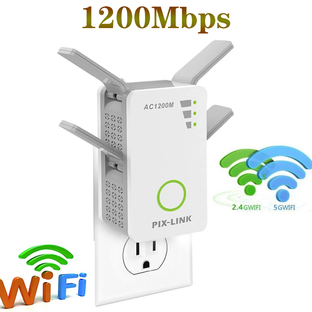 1200Mbps Router WiFi Extender WPS Encryption Signal Booster Wireless Amplifier Repeater Dual Band 2.4/5GHz Wi-Fi Range Plug
1200Mbps Router WiFi Extender WPS Encryption Signal Booster Wireless Amplifier Repeater Dual Band 2.4/5GHz Wi-Fi Range Plug