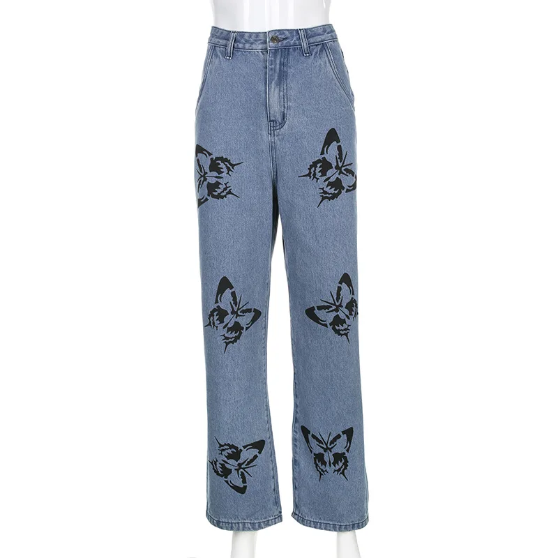 Jean slim taille haute pour femme, extensible, évasé, délavé, Denim, jambes larges, nouvelle collection automne hiver Jean slim taille haute pour femme, extensible, évasé, délavé, Denim, jambes larges, nouvelle collection automne hiver