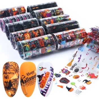 10pcs Halloween Transfer Nail Art Foil Stickers Pumpkin Skull Nail Art Design Adhesive Paper Decals for DIY Decor Wraps JIXK-WSJ
10pcs Halloween Transfer Nail Art Foil Stickers Pumpkin Skull Nail Art Design Adhesive Paper Decals for DIY Decor Wraps JIXK-WSJ
