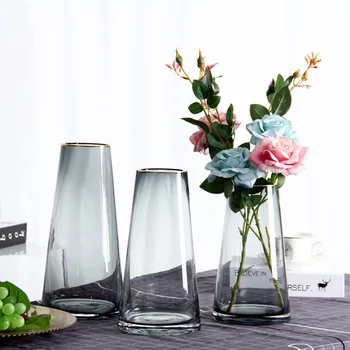 Nordic Modern Simple Vases Ornaments Living Room Flower Arrangement Transparent Glass Vase Home Decor Garden Hydroponics Plant 
Nordic Modern Simple Vases Ornaments Living Room Flower Arrangement Transparent Glass Vase Home Decor Garden Hydroponics Plant