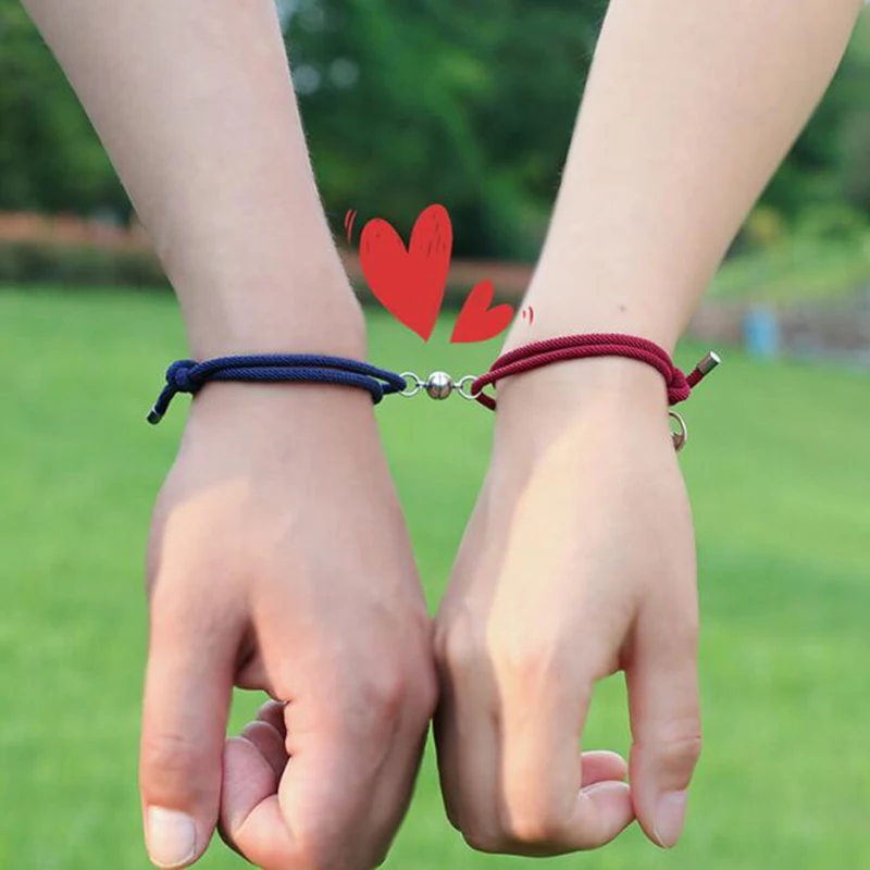 Attract Couple Bracelets Best Friend Bracelet Men Bracelet Red Black Rope Weaving Magnet Attract Long-distance Love Jewelry Gift
Attract Couple Bracelets Best Friend Bracelet Men Bracelet Red Black Rope Weaving Magnet Attract Long-distance Love Jewelry Gift
