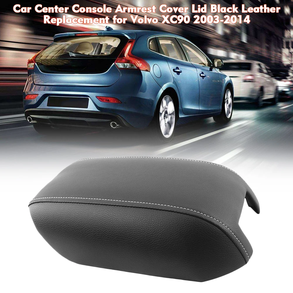 Замена крышки подлокотника центральной консоли автомобиля черная кожа для Volvo XC90