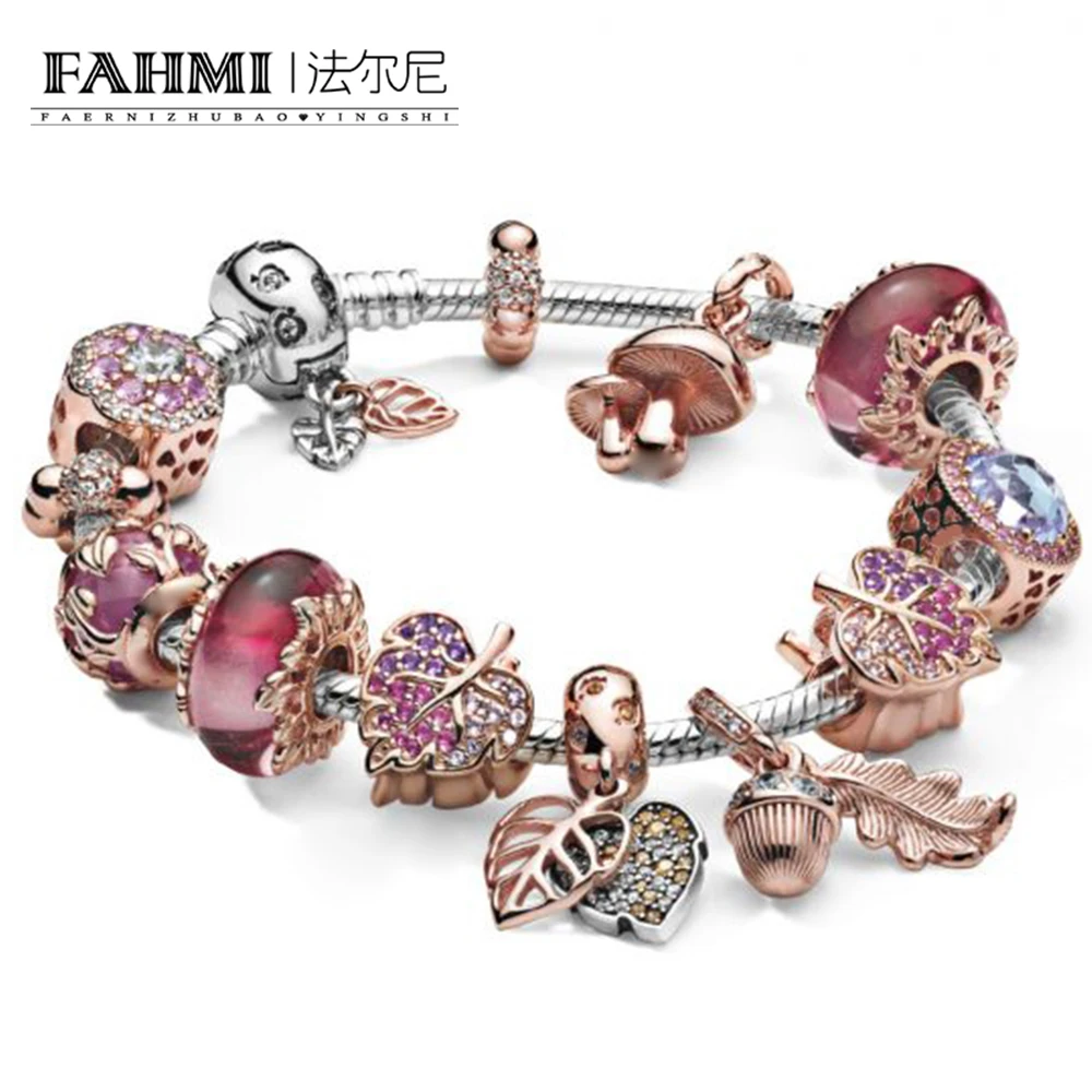 FAHMI 100% 925 Sterling Silver 2019 Autumn Rose Gold Maple Leaf Mushroom Leaf Bracelet Set Original Jewelry Wholesale
FAHMI 100% 925 Sterling Silver 2019 Autumn Rose Gold Maple Leaf Mushroom Leaf Bracelet Set Original Jewelry Wholesale