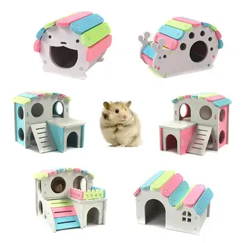 Natural Funny Hamster Nest Toy, Animal Hideout Wood Plastic Plate Hamster House, for Pet Small Animals Play
Natural Funny Hamster Nest Toy, Animal Hideout Wood Plastic Plate Hamster House, for Pet Small Animals Play