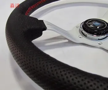 Racing sport design 330mm 13inch silver color spoke deep dish real leather ND Tuning Drifting racing steering wheel
Racing sport design 330mm 13inch silver color spoke deep dish real leather ND Tuning Drifting racing steering wheel