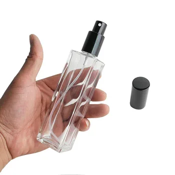 50mL/1.7oz Square Transparent Glass Empty Perfume Bottle Fine Mist Spray Container Atomizer With Spray Applicator And Black Lid
50mL/1.7oz Square Transparent Glass Empty Perfume Bottle Fine Mist Spray Container Atomizer With Spray Applicator And Black Lid