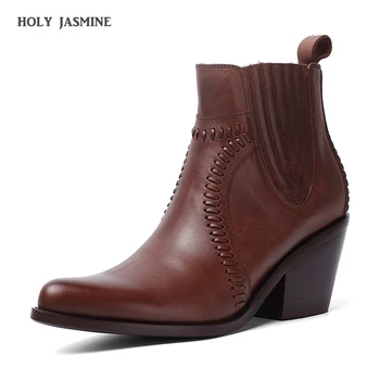 Retro Genuine Leather Western Boots Chunky Heels Boots Woman Shoes Women Casual Chelsea Boots Shoes Woman Boots Female 2019 New
Retro Genuine Leather Western Boots Chunky Heels Boots Woman Shoes Women Casual Chelsea Boots Shoes Woman Boots Female 2019 New