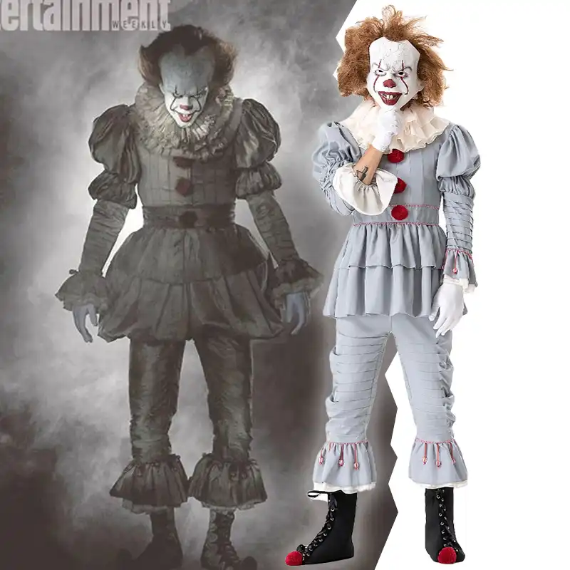 Girls Pennywise Costume Cosplay It Clown Halloween Child's Fancy