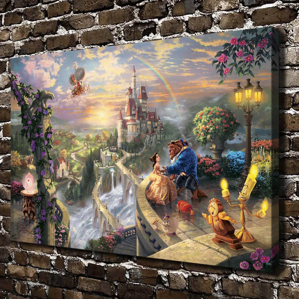H1135 Thomas Kinkade Beauty and the Beast, HD Canvas Print Home decoration Living Room Bedroom Wall pictures Art painting
H1135 Thomas Kinkade Beauty and the Beast, HD Canvas Print Home decoration Living Room Bedroom Wall pictures Art painting