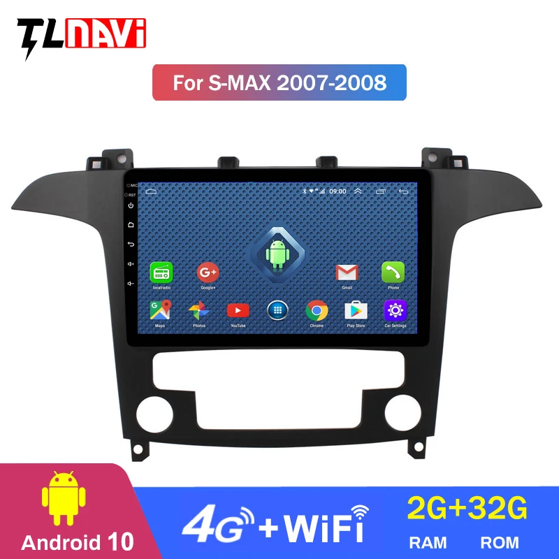 4G LTE 2G RAM 9 дюймов Android 10 автомобильный Dvd Gps плеер для 1Ford S Max 2007 2008 Встроенная Радио