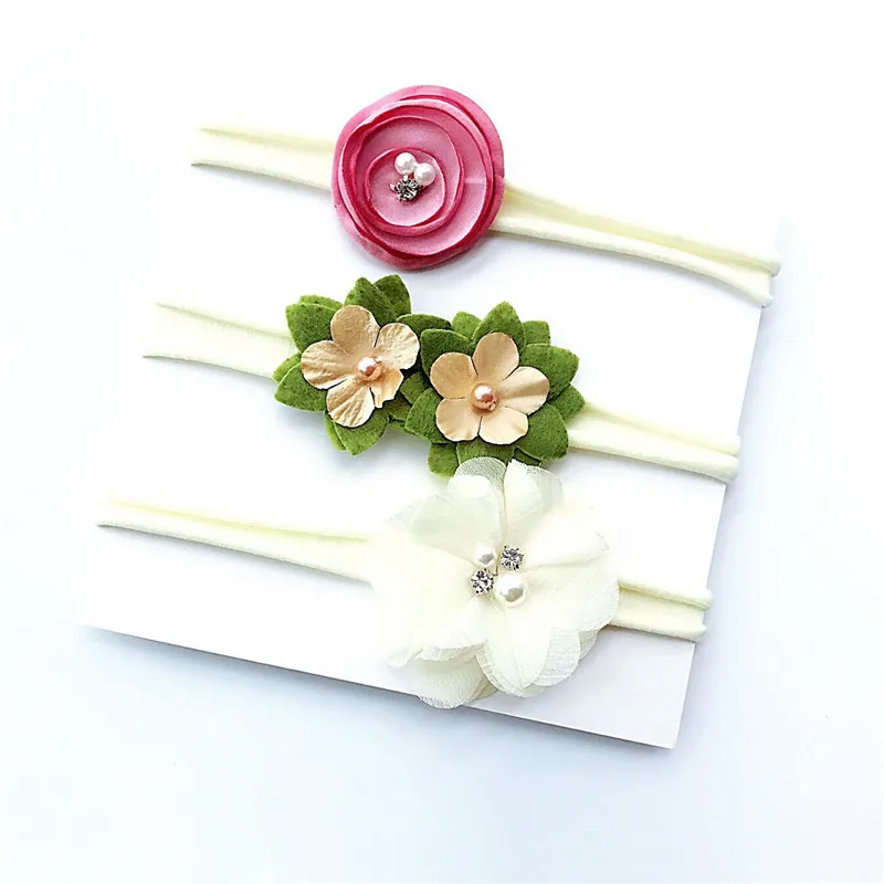small flower baby nylon headbands newborn girls hair accessories (30)