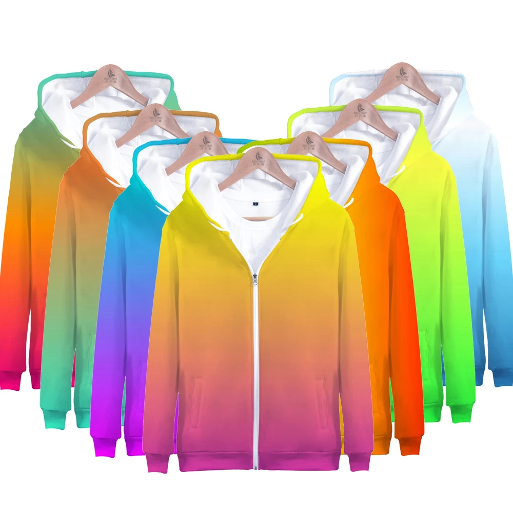 Rainbow Zipper Hoodies Men's 2019 Men/Women Cap Sweatshirts Custom Colourful Gradient Hoodie Mens Solid Color Hooded 3D Coats
Rainbow Zipper Hoodies Men's 2019 Men/Women Cap Sweatshirts Custom Colourful Gradient Hoodie Mens Solid Color Hooded 3D Coats