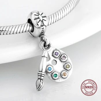 High Quality 925 Sterling Silver Colorful CZ Brush Palette Pendants Beads Fit Original Charm Bracelet Jewelry DIY Making
High Quality 925 Sterling Silver Colorful CZ Brush Palette Pendants Beads Fit Original Charm Bracelet Jewelry DIY Making