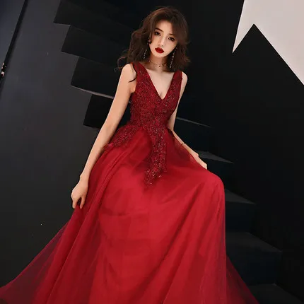 Dress for Toast Bride 2019 New Style Autumn Long Red Marriage Evening Dress Sexy V-neck Modern Slimming Women's
Dress for Toast Bride 2019 New Style Autumn Long Red Marriage Evening Dress Sexy V-neck Modern Slimming Women's
