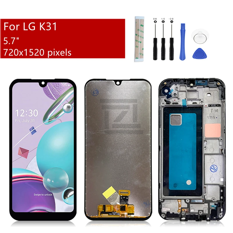 For LG K31 LCD Display Touch screen Digitizer Assembly LM-K300Q LMK300 LGL355DL With Frame Screen Replacement epair Parts 5.7" 
For LG K31 LCD Display Touch screen Digitizer Assembly LM-K300Q LMK300 LGL355DL With Frame Screen Replacement epair Parts 5.7"