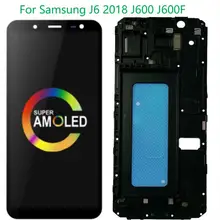 Ensemble écran tactile LCD AMOLED avec châssis, pour Samsung Galaxy J6 2018 SM-J600F J600F/DS J600FN=