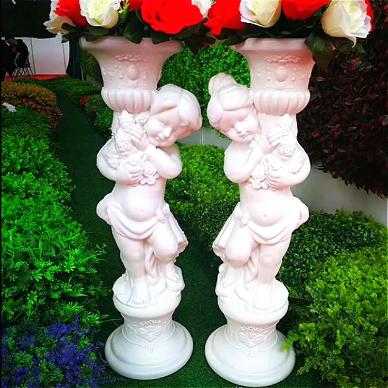 

2pc/lot Wedding White Roman Column Plastic Flower Pot Road Lead European Style Favors Home Wedding Party Decoration Decorations