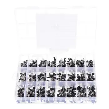 840pcs 24 Values TO-92 Transistor Assortment Kit BC327 BC337 BC547 transistor 2N2222 3904 3906 C945 PNP/NPN Transistors Pack
840pcs 24 Values TO-92 Transistor Assortment Kit BC327 BC337 BC547 transistor 2N2222 3904 3906 C945 PNP/NPN Transistors Pack