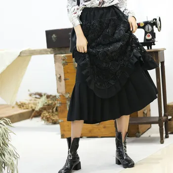 Korea Black Splice Flower Embroidered Mid-length Skirt Women 2020 New Spring Vintage Loose A-line Irregular Skirt Tide PD142
Korea Black Splice Flower Embroidered Mid-length Skirt Women 2020 New Spring Vintage Loose A-line Irregular Skirt Tide PD142