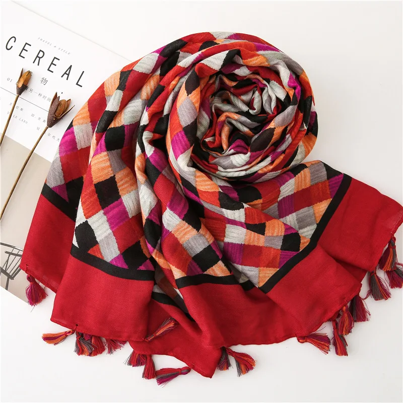 Waliicorners Wrap Warm Pashmina Stole Bufandas Muslim Hijab 180*90Cm Geometric Plaid Viscose Shawl Scarf 50 Ha83dff3e4b474773b7b0f27c0aa3820b6