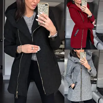 Autumn Winter Plus Size Fashion Women Coat Solid Color Zip up Long Sleeve Hooded Jacket Coat Outerwear Long Section clothing
Autumn Winter Plus Size Fashion Women Coat Solid Color Zip up Long Sleeve Hooded Jacket Coat Outerwear Long Section clothing