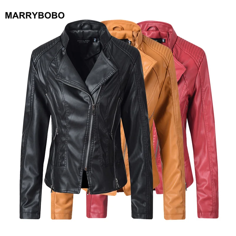 2019 Autumn Winter Bomber Jacket Coats Retro Women PU Leather Motorcycle Jackets Casual Turndown Collar Zipper Up Tops
2019 Autumn Winter Bomber Jacket Coats Retro Women PU Leather Motorcycle Jackets Casual Turndown Collar Zipper Up Tops