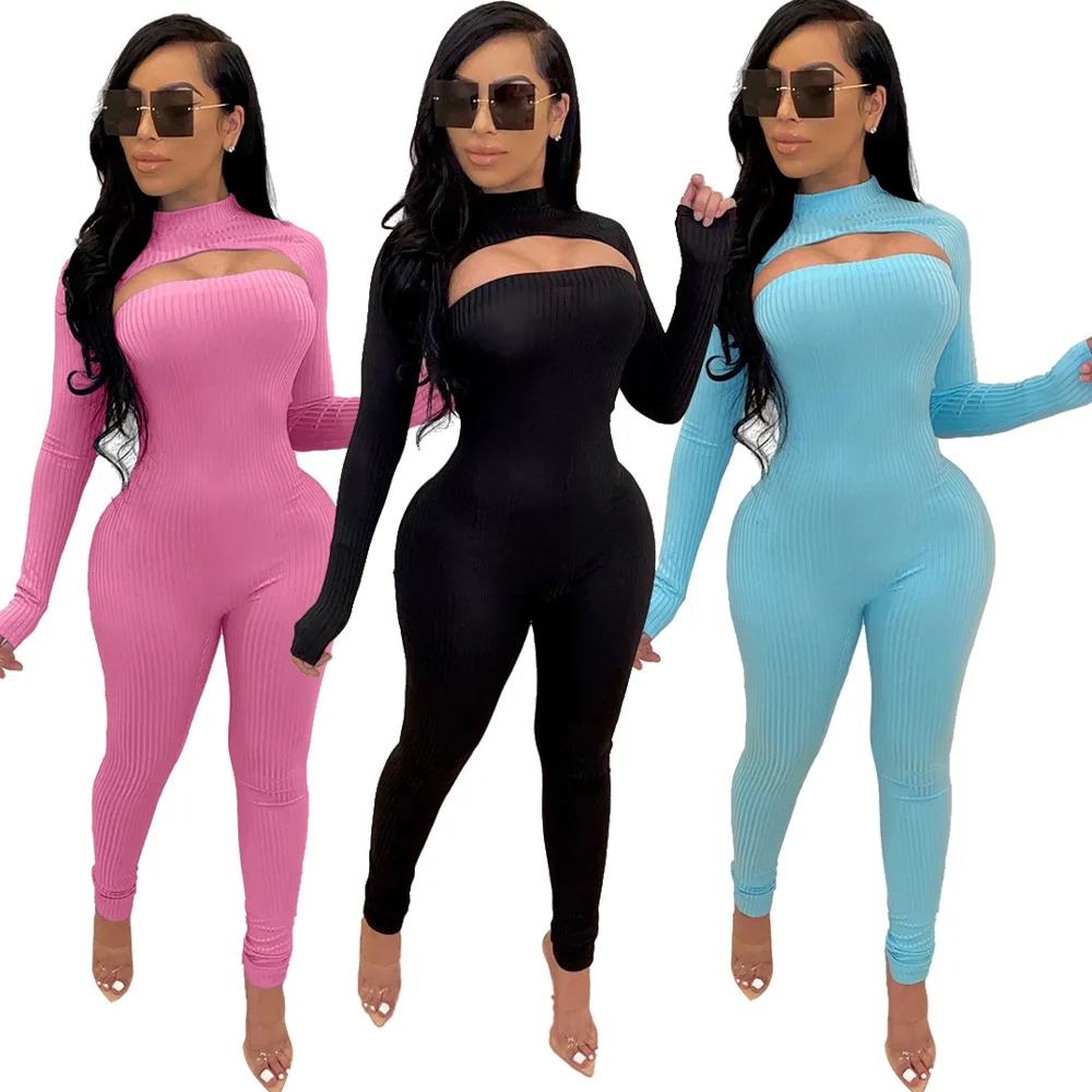 2020 New Autumn Woman Jumpsuit Sexy Style Model Solid-color Knitting European and American Pullover Rompers Bodysuit 2 Piece Set
2020 New Autumn Woman Jumpsuit Sexy Style Model Solid-color Knitting European and American Pullover Rompers Bodysuit 2 Piece Set
