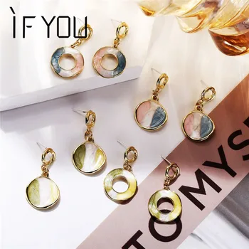 IF YOU Fashion Simple Korean Geometric Earrings For Women Round Gold Color Trendy Dangle Drop Earrings brincos Jewelry 2020 New 
IF YOU Fashion Simple Korean Geometric Earrings For Women Round Gold Color Trendy Dangle Drop Earrings brincos Jewelry 2020 New