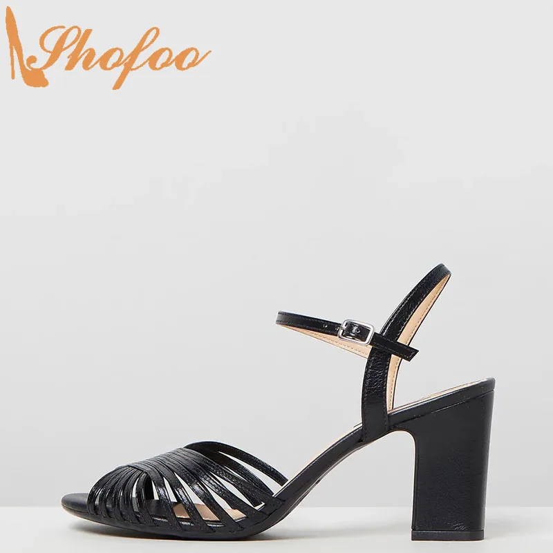 Black Women Sandals High Chunky Heels Narrow Band Buckle Strap Large Size 14 16 Ladies Summer Fashion Mature Sexy Shoes Shofoo
Black Women Sandals High Chunky Heels Narrow Band Buckle Strap Large Size 14 16 Ladies Summer Fashion Mature Sexy Shoes Shofoo