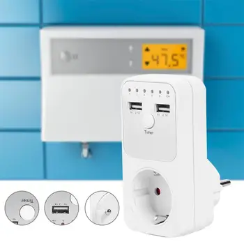 Dual USB Port EU Plug Socket Outlet Countdown Timer Converter Two-way Output 5V2A Power Supply with USB for iPhone iPad
Dual USB Port EU Plug Socket Outlet Countdown Timer Converter Two-way Output 5V2A Power Supply with USB for iPhone iPad