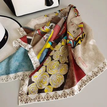 Women's 100% Pure Silk 12mm Printed Big Square Scarf Wrap Kerchief 88cm 34.5" WJ095 
Women's 100% Pure Silk 12mm Printed Big Square Scarf Wrap Kerchief 88cm 34.5" WJ095