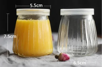 Glass bottle with lid Mousse cup kitchen pot yaourt avec couvercle high temperature bottle 
Glass bottle with lid Mousse cup kitchen pot yaourt avec couvercle high temperature bottle