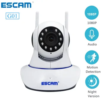 ESCAM G01 Smart IP Camera 1080P Infrared Night Vision APP Remote Pan / Tilt Two-way Audio Motion Detection Surveillance Camera
ESCAM G01 Smart IP Camera 1080P Infrared Night Vision APP Remote Pan / Tilt Two-way Audio Motion Detection Surveillance Camera