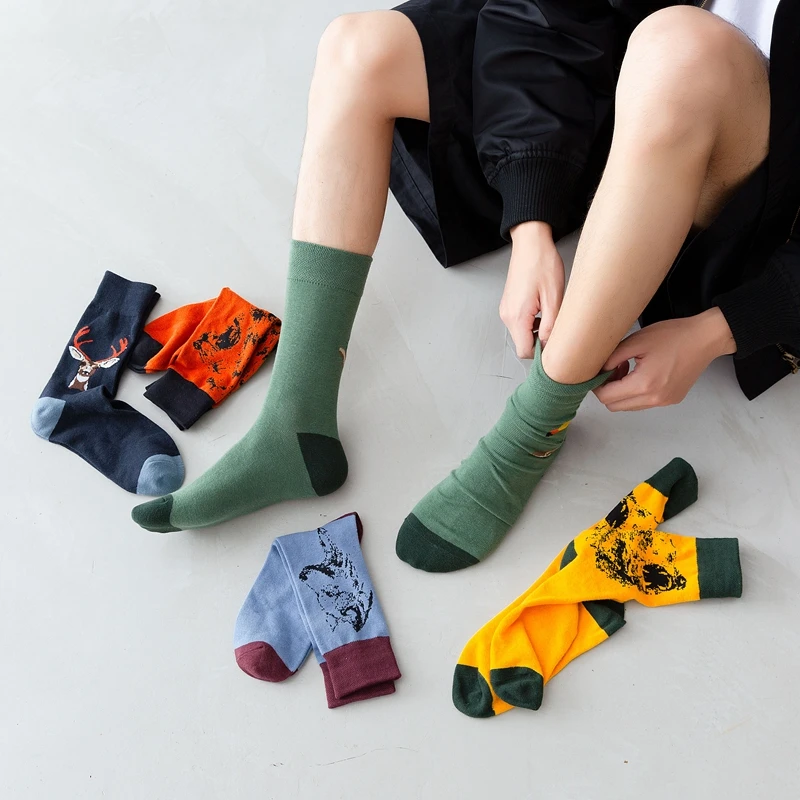 Fashion Forest animals printing Long socks Men socks Lion Wolf Deer Bear Bird Unisex Painting Cotton Harajuku Stitching socks
Fashion Forest animals printing Long socks Men socks Lion Wolf Deer Bear Bird Unisex Painting Cotton Harajuku Stitching socks