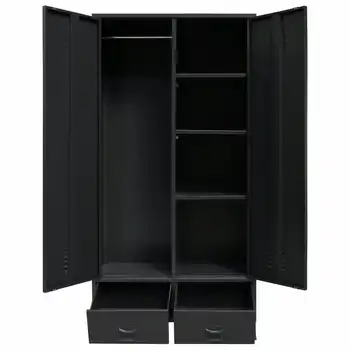 Wardrobe Metal Industrial Style 90x40x180 cm Black storage furniture Portable Storage Cabinet bedroom furniture wardrobe 
Wardrobe Metal Industrial Style 90x40x180 cm Black storage furniture Portable Storage Cabinet bedroom furniture wardrobe