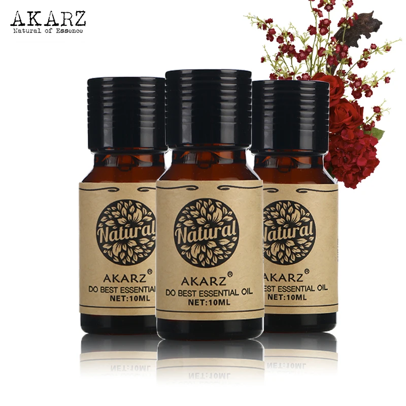 

AKARZ Peony Vanilla almond essential oil sets Top Brand For Skin Body Care Aromatherapy Massage Spa 10ml*3